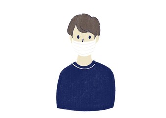 人物　感染対策　マスク