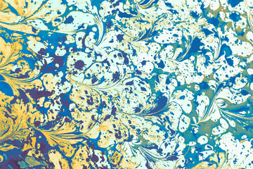 Abstract creative marble pattern texture. Traditional art of Ebru marbling