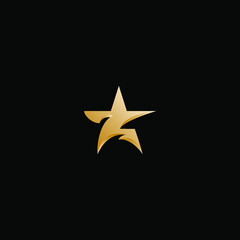 golden star on black background