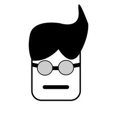 glasses and mustache