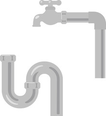 蛇口と排水トラップ、水道管