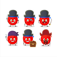 Cartoon character of pimiente with various pirates emoticons