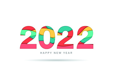 2022 vector on paper cut background. 2022 vector concept. Festive numbers design. Lettering 2022 vector concept EPS 10