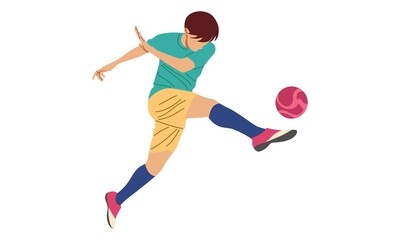 Fototapeta na wymiar Soccer player illustration in flat style. Vector illustration