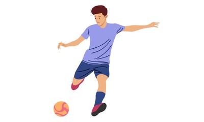Soccer player illustration in flat style. Vector illustration