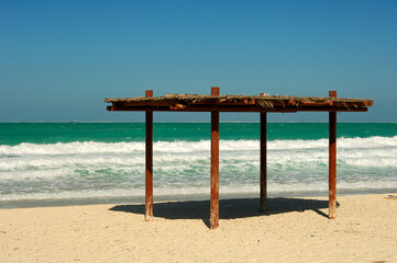 Simple Sun Protection On The Jumeirah Beach, Persian Gulf, Dubai, United Arab Emirates