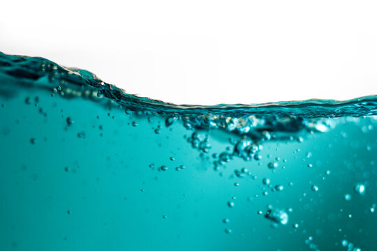 water splash and bubbles isolated on white background