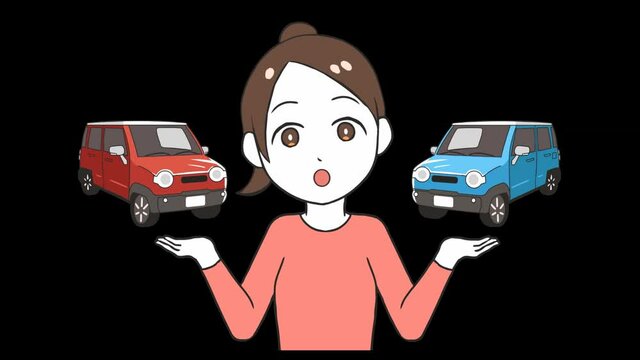 軽自動車を比較する女性