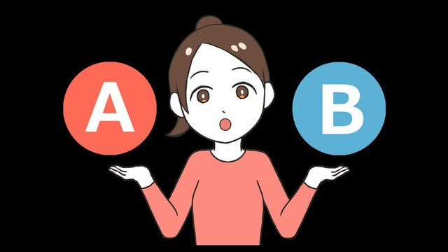 2つを比較する女性