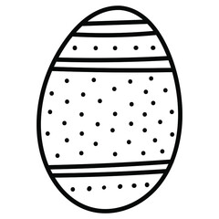 Easter egg hand drawn icon, Decorative doodle egg with dot pattern ,Vector illustration.