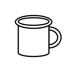 Cup or mug icon. Metal camping mug. Vector illustration