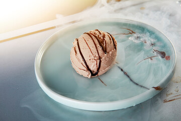 Chocolate ice cream scoop