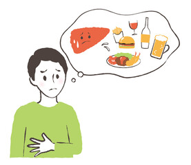 illustration of drinking and bad health