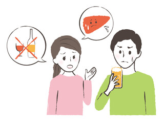 illustration of drinking and bad health