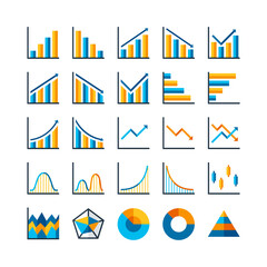 flat icon business financial profit graph, banking commercial report