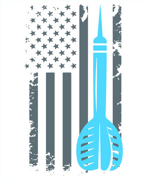 American flag Darts game vector, template, icon, image, infographic, minimal, logotype graphic design.
