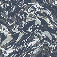 Abstract ebru cover art. Black and white glossy marbling texture. Creative seamless background design. Modern ink marble tile. Digital illustration