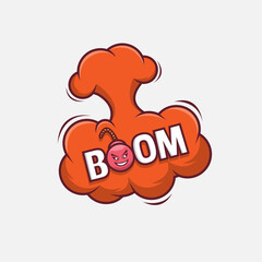 cartoon bomb explosion vector illustration design. flat cartoon style