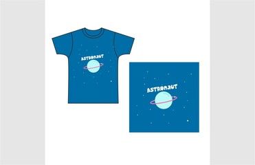 Cute space astronaut for tee print