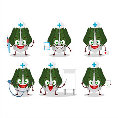 Fototapeta premium Doctor profession emoticon with swiss chard cartoon character