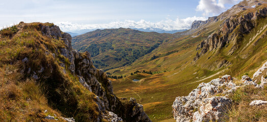 Mountain landscape, autumn sketches from tourist routes, recreation places for citizens.