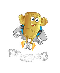 ginger with jetpack mascot. cartoon vector