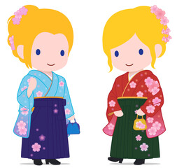 可愛い袴女子たち　散歩　タイプA