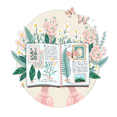 Template for a spring greeting card.