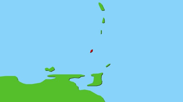 グレナダの位置がアップになって赤く表示されます。ヨーロッパ中心地図