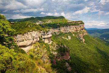 Fototapeta na wymiar Scenic cliffs in the Tavertet area. Central Catalonia. Spain