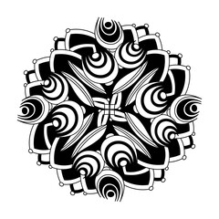 Monochrome Mandala, Decorative ornament, patterned design element. Vector illustration