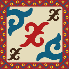 Design asian element Kazakh national ornaments.