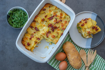 Spanish potato omelet called tortilla de patatas