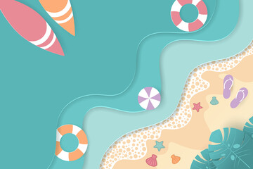 Vector of Summer poster, banner summer travel.