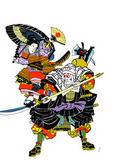 橋弁慶　Japanese legend of hero usiwaka