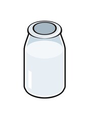 Milk bottle. Simple illustration with black outline.