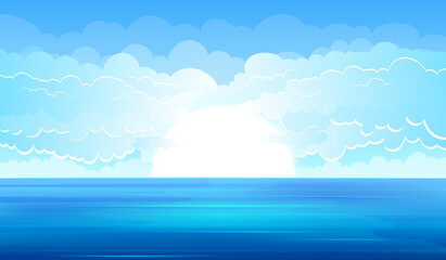 Obraz na płótnie Canvas Sea landscape background vector design illustration 
