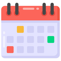 
Holiday calendar flat design icon, editable vector

