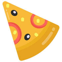 
Pizza slice flat icon, fast food 


