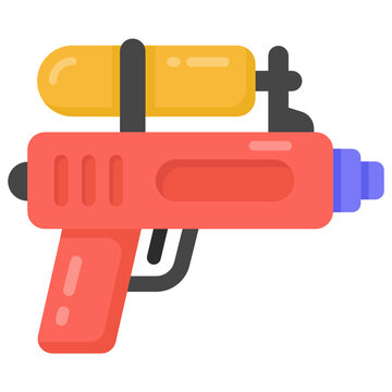 
Toy gun in flat style icon, editable vector 

