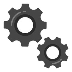 
Cogwheels denoting flat style icon of configurations 

