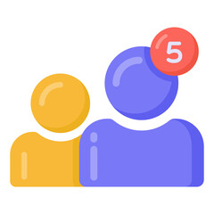 
Request notifications in flat style icon, social media friendship 


