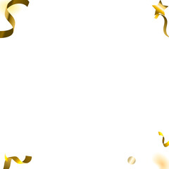 Holiday Serpentine. Gold Foil Streamers Ribbons.