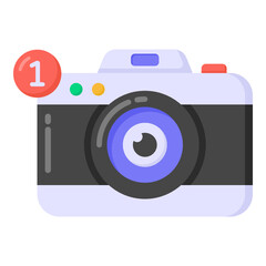 
Camera notification flat style editable vector design 


