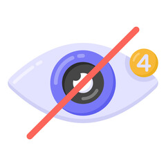 
Views notifications in flat style icon, editable vector 

