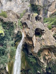 Colorful landscape with waterfalls in the Borosa river, Sierra de Cazorla, Andalucia, Spain