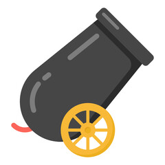 
A cannon icon in flat editable style

