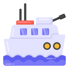 
A warship or navy ship flat icon

