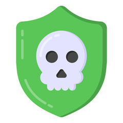 
Danger shield icon in flat editable vector 


