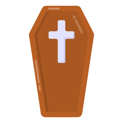 Obraz premium A coffin, flat design vector